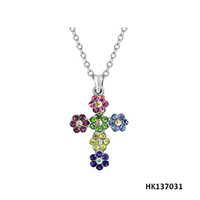 Easter Cross Series Crystals and Alloy Metal Necklace