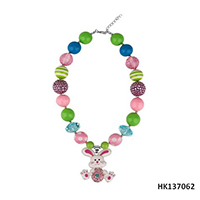 Easter Rabbit Series Alloy Metal & Plastic Beads Necklace