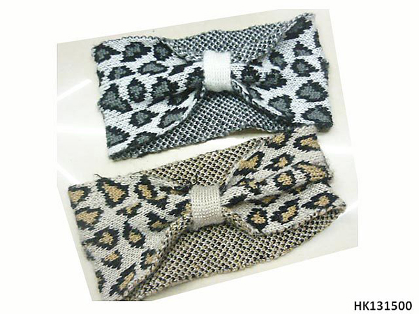 Knitted Head Band with Animal Print