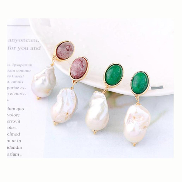 ABS Pearl with Glass Bead Post Earring