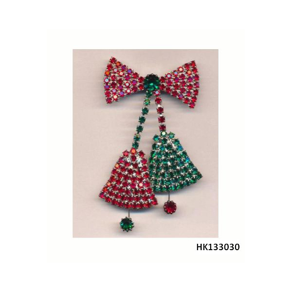 Xmas Bell Brooch in Stone