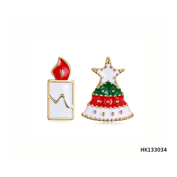 Xmas Tree and Candle in Epoxy Earrings