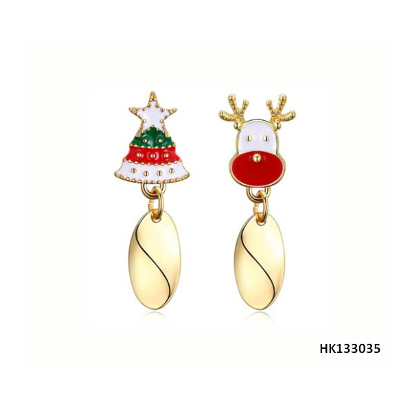 Xmas Tree, Deer in Epoxy Earrings