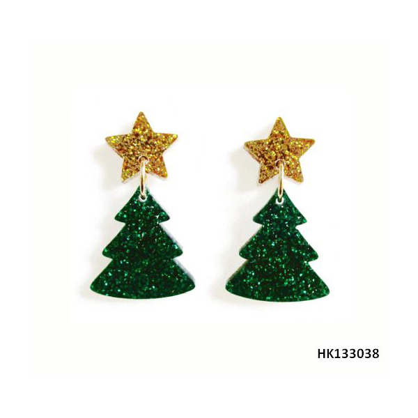 Xmas Tree in Glitter Earrings