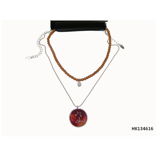 Beads Necklace + Chain Necklace with Coin