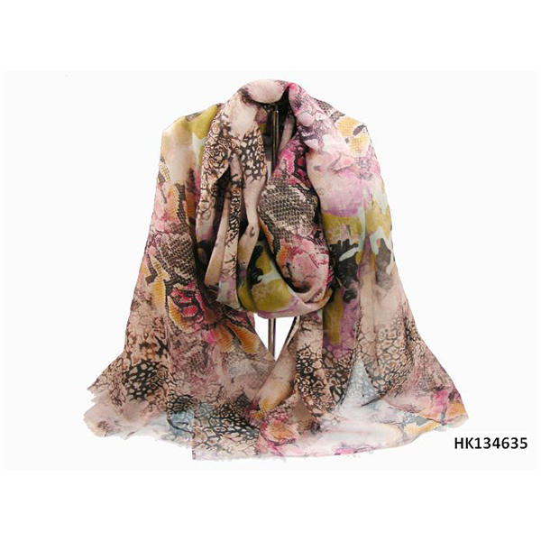 Flower Print Woven Scarf