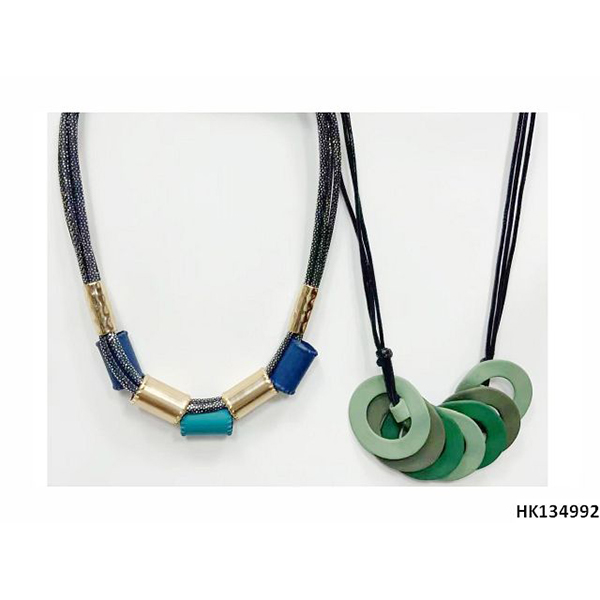 Charm Multi Colors Pendant Layered Wax Rope Necklace