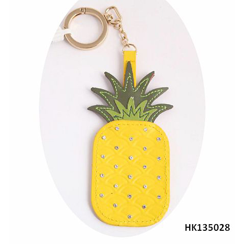 Statement Fashion Metal PU Leather Pineapple Key Chain