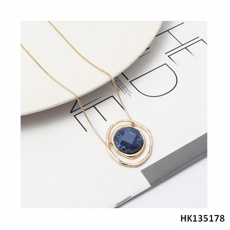 Fashion Citrin Stone Jewelry Metal Alloy Necklace
