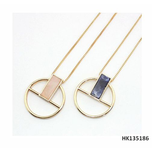 Fashionable Citrin Stone Jewelry Metal Alloy Necklace