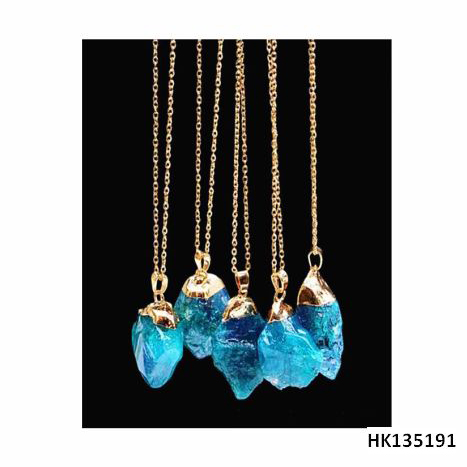 Statement Fashion Citrin Stone Jewelry Metal Alloy Necklace