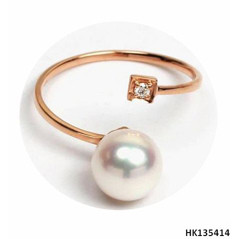 Fashionable Imitation Pearl Jewelry Metal Alloy Ring