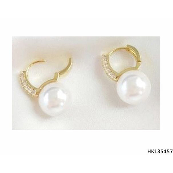 Statement Fashion Imitation Pearl Jewelry Metal Alloy Hoop Earring