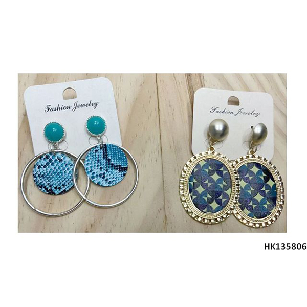 Fashion Alloy Metal Plastic Parts Drop Earring