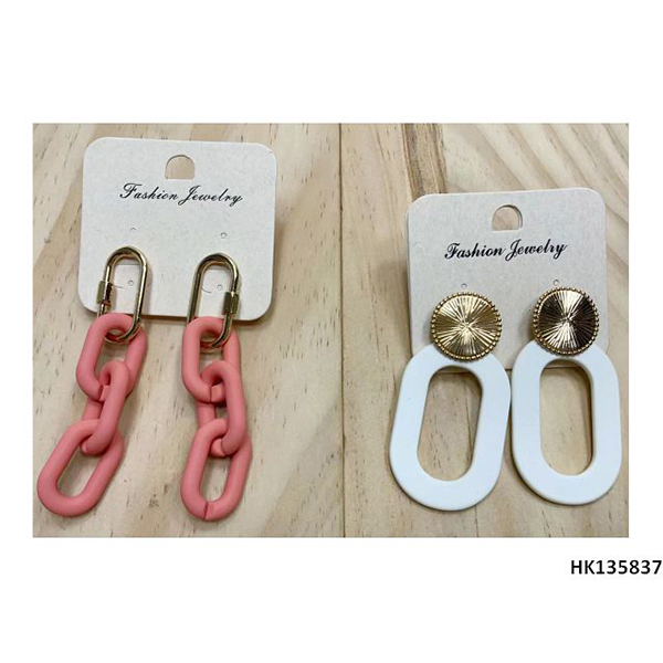 Fashion Alloy Metal Acrylic Parts Drop Earring