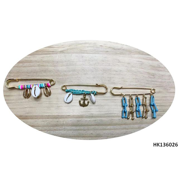 Charm Jewelry Plastic Beads Shell Parts Metal Alloy Brooch