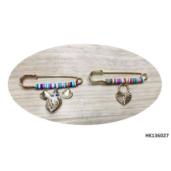Fashionable Jewelry Plastic Parts Shell Parts Metal Alloy Brooch