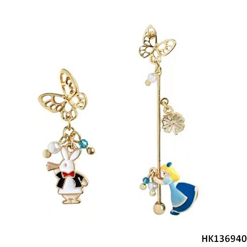 Easter Rabbit & Girl Series Alloy Metal Drop Earring