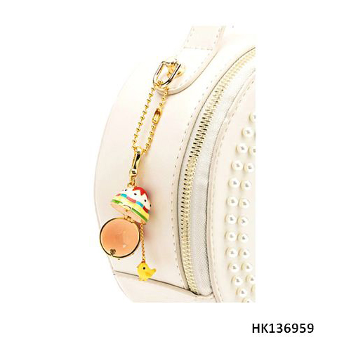 Easter Egg with Chicken Series Crystals and Alloy Metal Key Chain