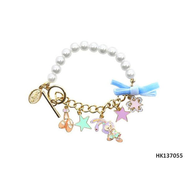 Easter Rabbit & Star Series Imitation Pearl Alloy Metal Bracelet