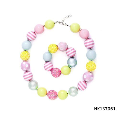 Easter Balls Series Plastic Beads Necklace + Bracelet