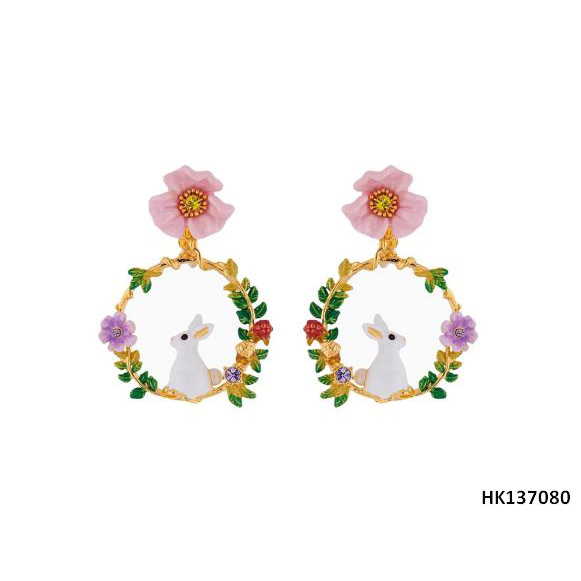 Easter Rabbit Series Crystals Alloy Metal Drop Earring