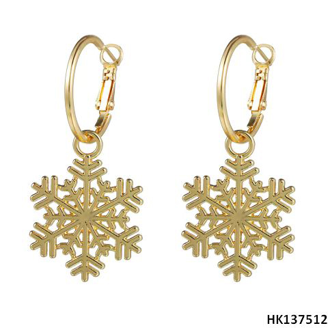 Xmas Snow Style Metal Alloy Hoop Earring