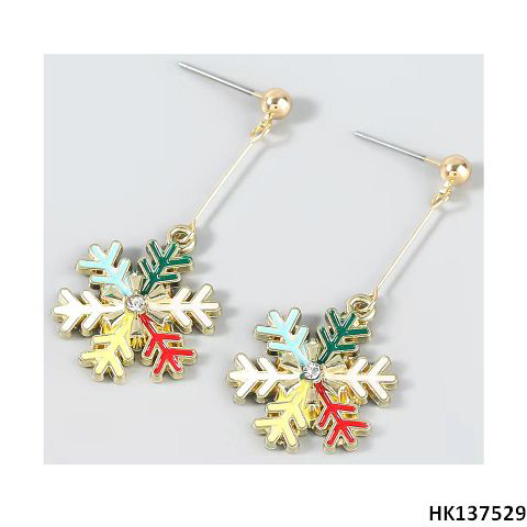 Xmas Snow Style Metal Alloy Drop Earring