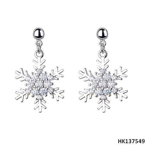 Xmas Snow Style Metal Alloy Drop Earring
