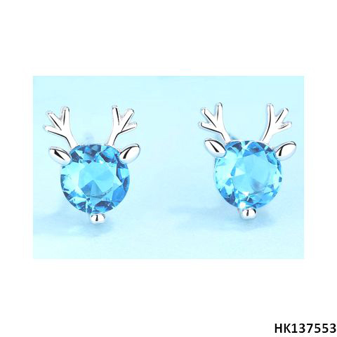 Xmas Deer Head Style Metal Alloy Stud Earring