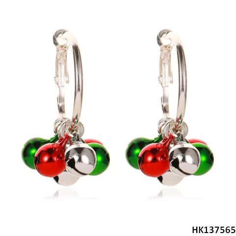 Xmas Ball Style Metal Alloy Hoop Earring