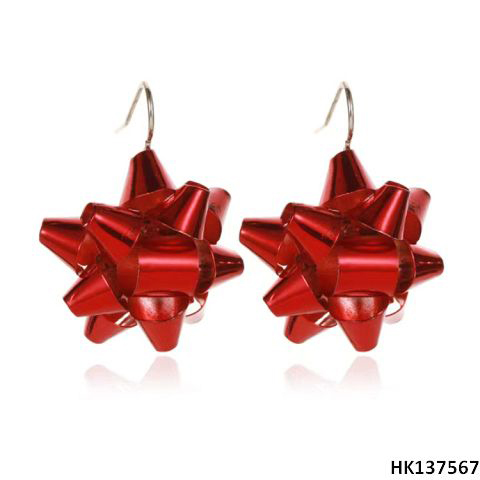 Xmas Flower Style Metal Alloy Drop Earring