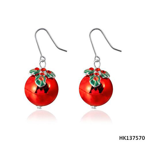 Xmas Ball Style Metal Alloy Drop Earring