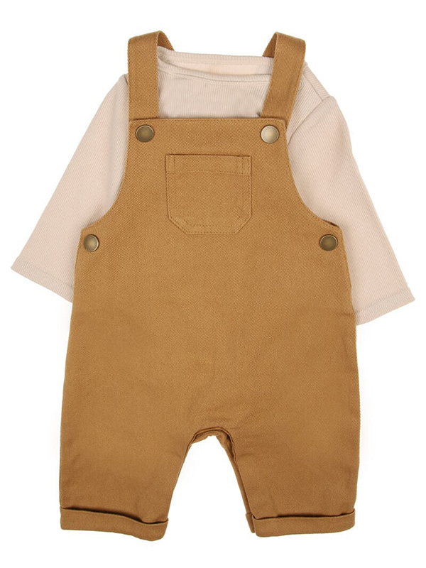 Woven Dungaree Set Twill