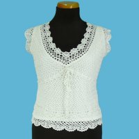 LADIES' 100% RAYON HAND CROCHET TOP .