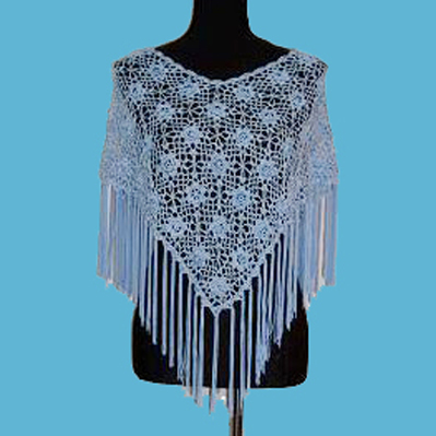 LADIES' 100% RAYON HAND CROCHET CAPE.