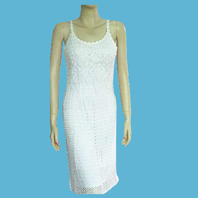 LADIES' 100% RAYON HAND CROCHET DRESS.