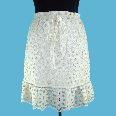 LADIES' 100% RAYON WOVEN BATTENBURG LACE SKIRT