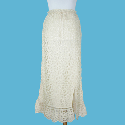 LADIES' 100% RAYON WOVEN BATTENBURG LACE SKIRT