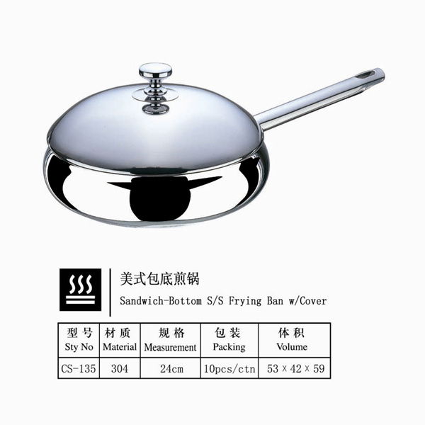 Sell Sandwich-Bottom S/S Frying Pan w/Cover