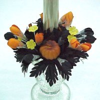 1 inches Buds candle ring with pumpkin.