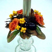 1 inches Ranunculus candle ring with ribbon bow.