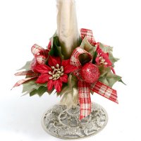 1 inches Mini poinsettias candle ring