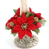 1 inches Poinsettias candle ring