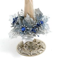1 inches Sheer mini poinsettias candle ring