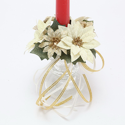 1 inches POINSETTIA CANDLE RING