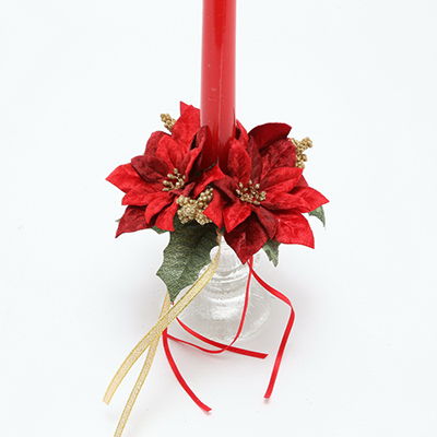 1 inches VELVET POINSETTIA CANDLE RING