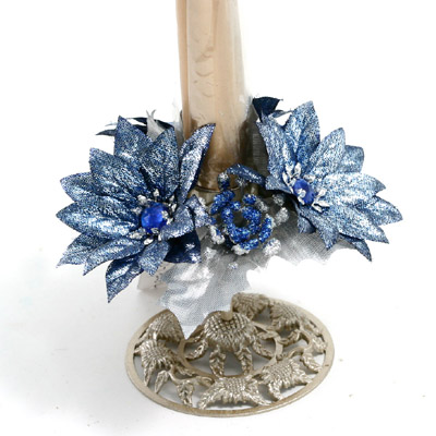 1 inches Poinsettias candle ring