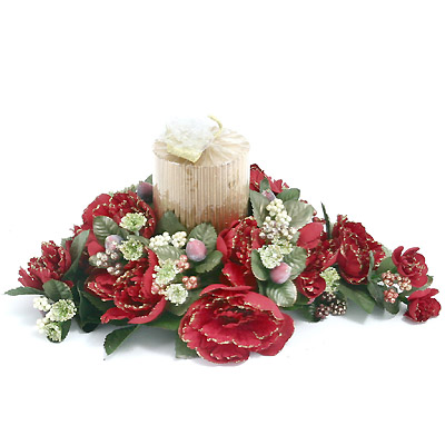 3 inches Glitter-edged peony tablecentre