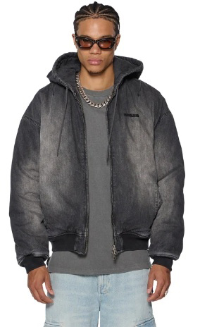 Slouch Bomber Jacket Faded Black
